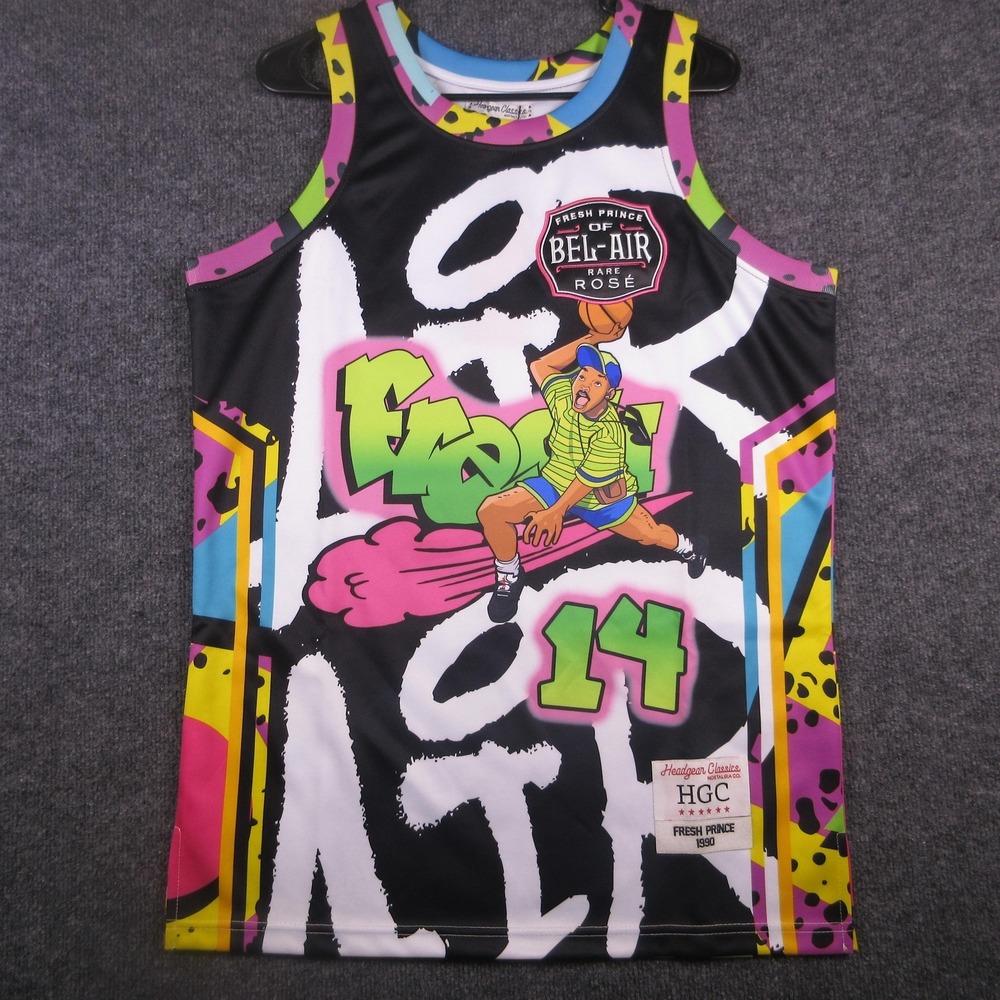 Headgear Classics Jersey Mens Medium Fresh Prince Bel-Air 14 Graphic Basketball